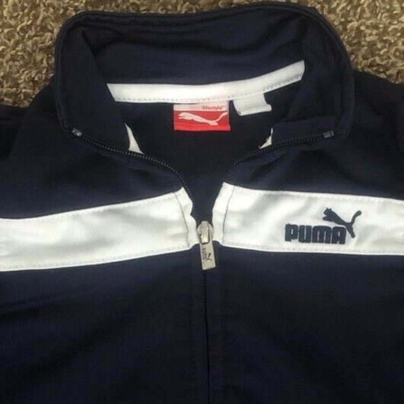 Puma Jacket Navy Blue Long Sleeve Full Zipper - Picture 4 of 4